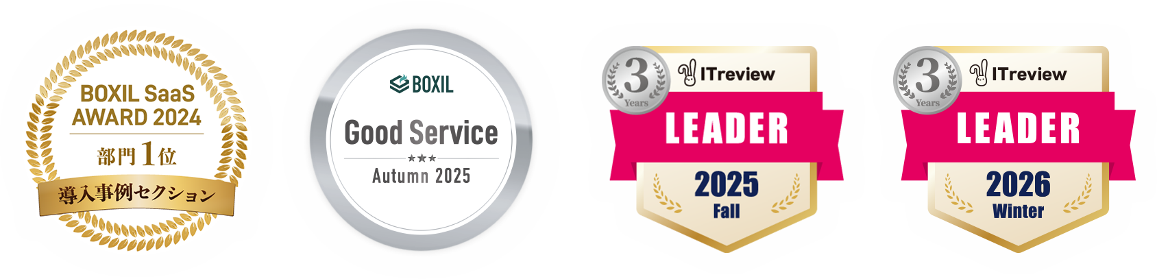 スマートキャンプ株式会社主催「BOXIL SaaS AWARD Autumn 2025」プロジェクト管理・工数管理部門で受賞
「ITreview Grid Award 2025 Fall / 2026 Winter 」プロジェクト管理部門・タスク管理/ToDo管理部門で受賞